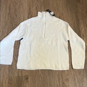 Cozy White Half-Zip Sweater